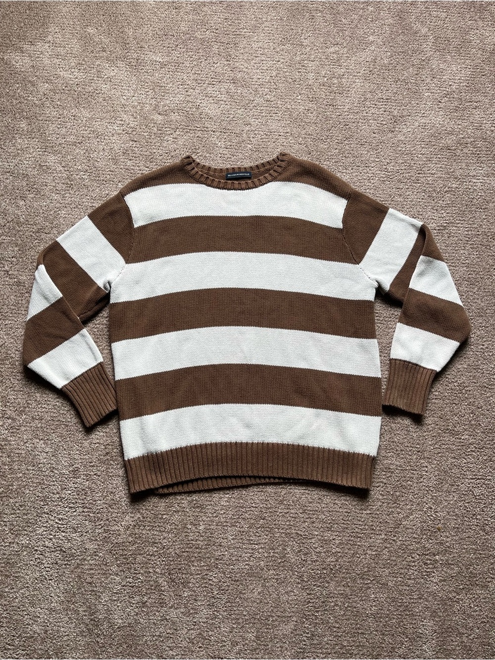 Brandy Melville Brown & White Knit Style Sweater
